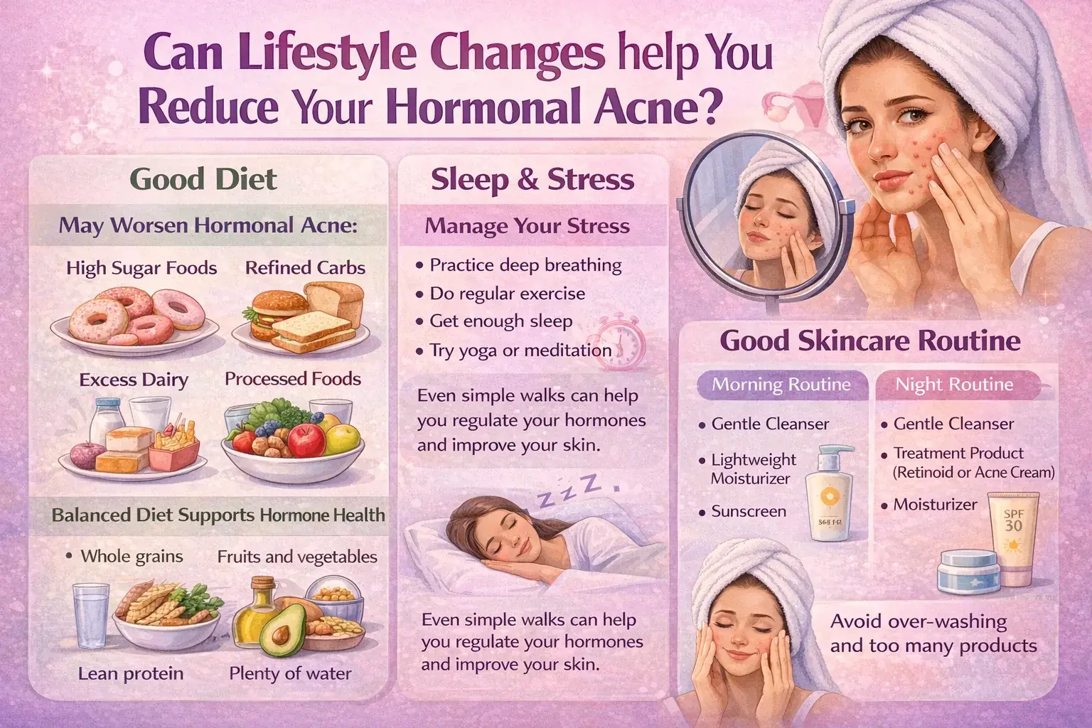 Lifestyle Changes help You Reduce your Hormonal Acne