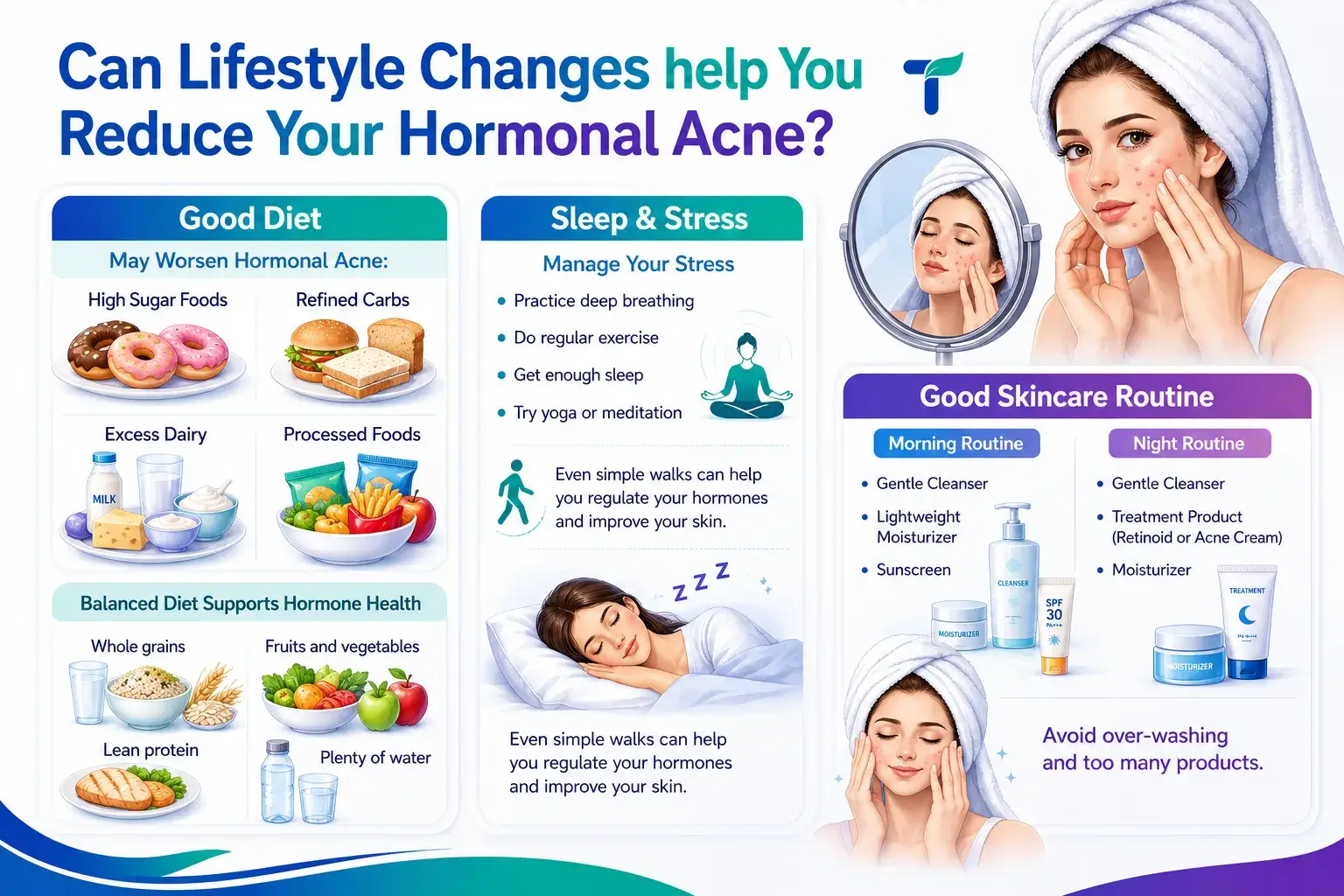 Lifestyle Changes help You Reduce your Hormonal Acne